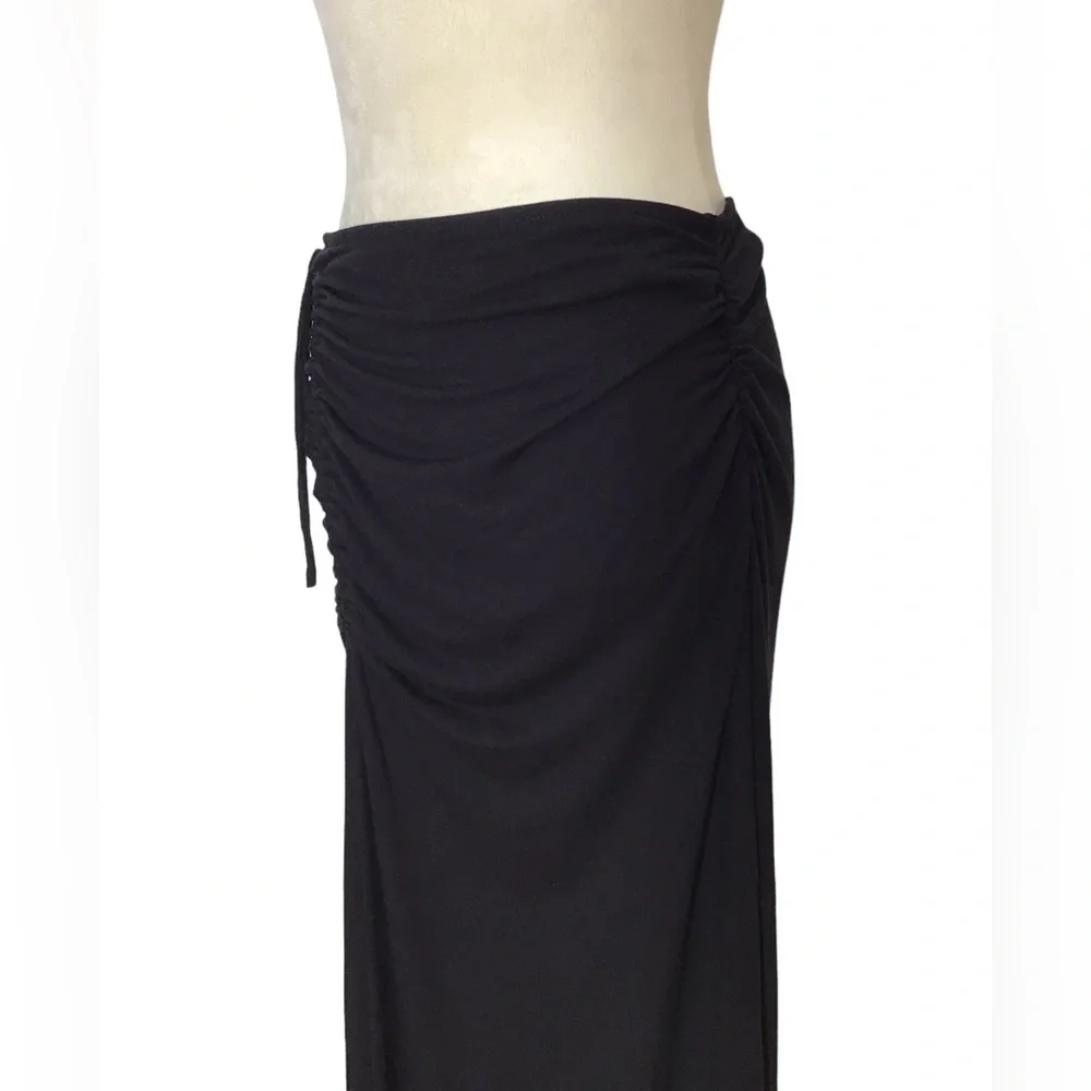 Revolve X House Of Harlow Black Ruched Maxi Skirt Size Large